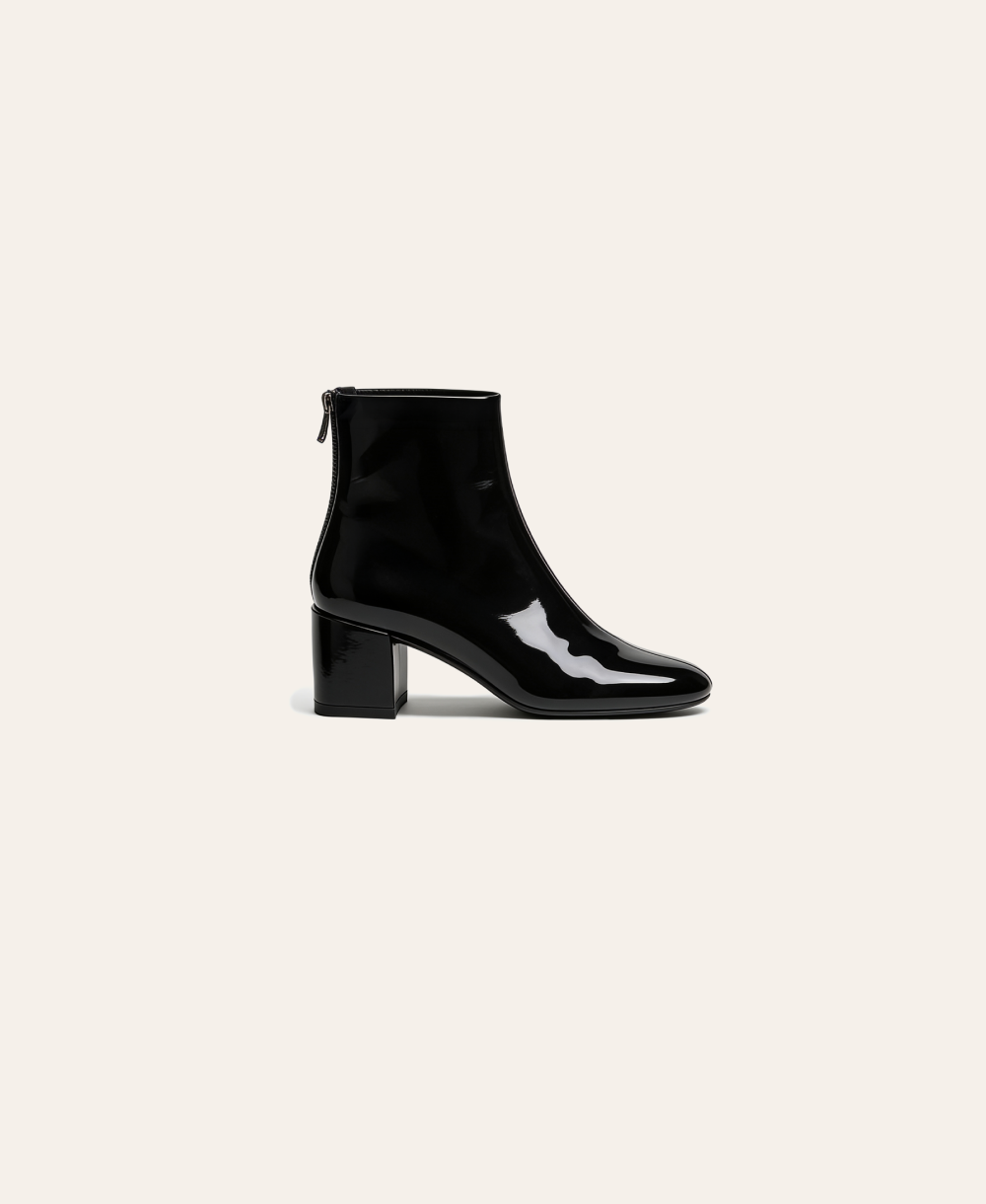 Gloss Leather Zip Boot